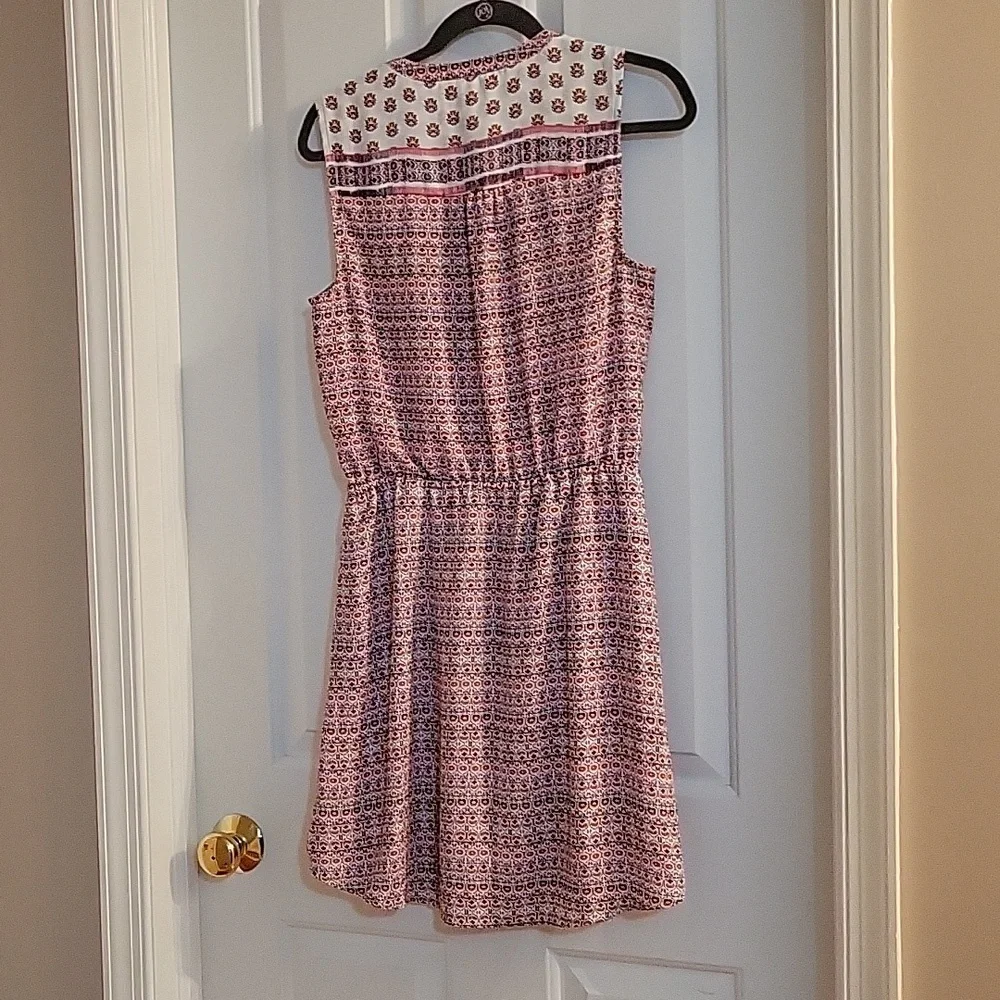 Gap medallion white pink  blue sleeveless dress small - Picture 8 of 10